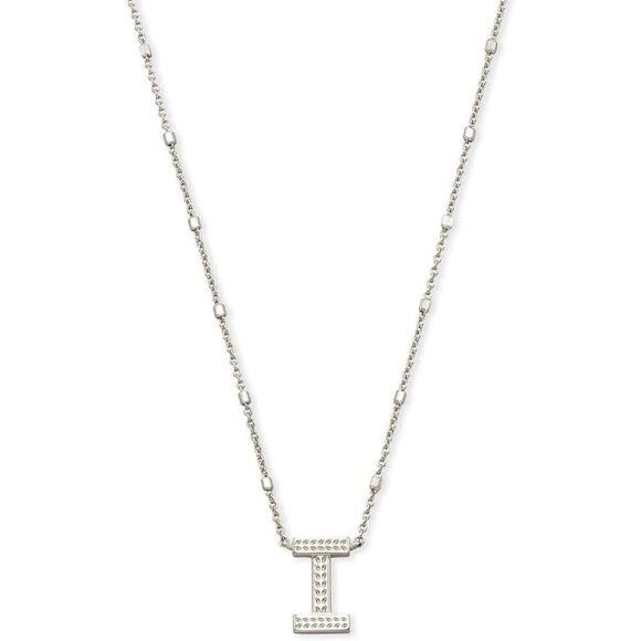 Letters A-Z Pendant Necklace for Women Rhodium-Plated Brass Silver Gift